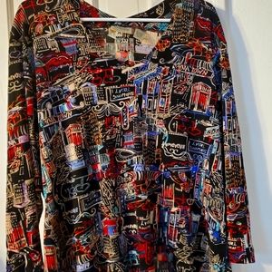 Chicos Travelers long-sleeved top size 3